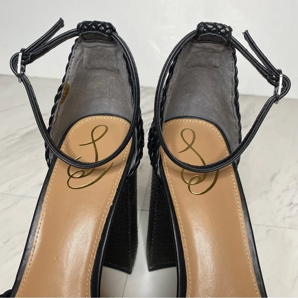 Sam Edelman Nattie Black Platform Heeled Sandal 9 1/2 M